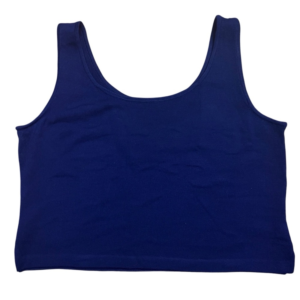 St. John Cropped Knit Tank Top Side Slit Size Large